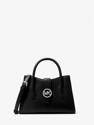 Torba Satchel Michael Kors Gabby Small Faux Skórzane Damskie Czarne | 073845-DES