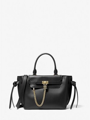 Torba Satchel Michael Kors Hamilton Legacy Small Skórzane Belted Damskie Czarne | 471598-DON