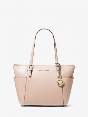 Torby Tote Michael Kors Jet Set Large Crossgrain Skórzane Damskie Różowe | 243715-ZEV