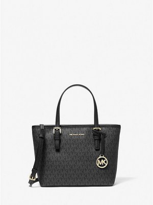 Torby Tote Michael Kors Jet Set Travel Extra-small Logo Damskie Czarne | 290563-TEY