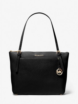 Torby Tote Michael Kors Voyager Large Pebbled Skórzane Damskie Czarne | 913258-XNQ