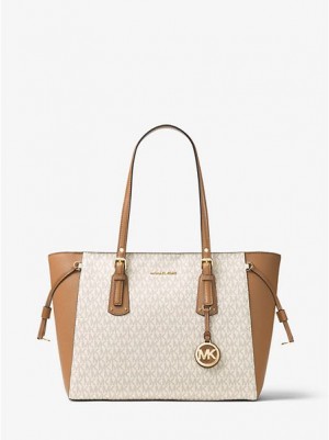 Torby Tote Michael Kors Voyager Medium Logo Damskie Głęboka Żółte | 954826-WIS