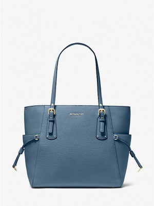 Torby Tote Michael Kors Voyager Small Pebbled Skórzane Damskie Niebieskie | 834701-JOP