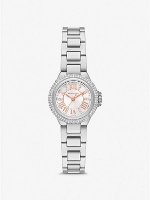 Zegarek Michael Kors Mini Camille Pave Damskie Srebrne | 102538-ZSJ