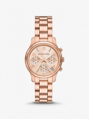 Zegarek Michael Kors Mini Runway Damskie Różowe Złote | 029861-HKI