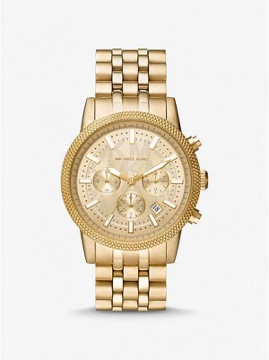 Zegarek Michael Kors Oversized Hutton Męskie Złote | 564823-EHS