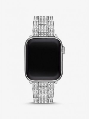 Zegarek Michael Kors Pave Paskiem For Apple Męskie Srebrne | 360794-MPR