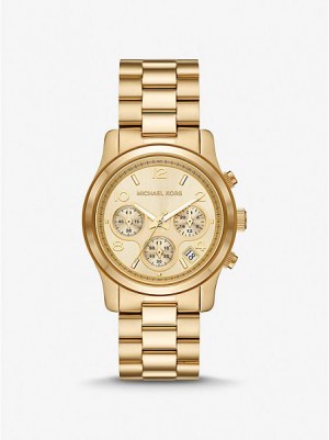 Zegarek Michael Kors Runway Damskie Złote | 837946-ECO