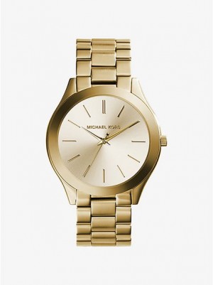 Zegarek Michael Kors Slim Runway Stainless Steel Męskie Złote | 614807-RAI