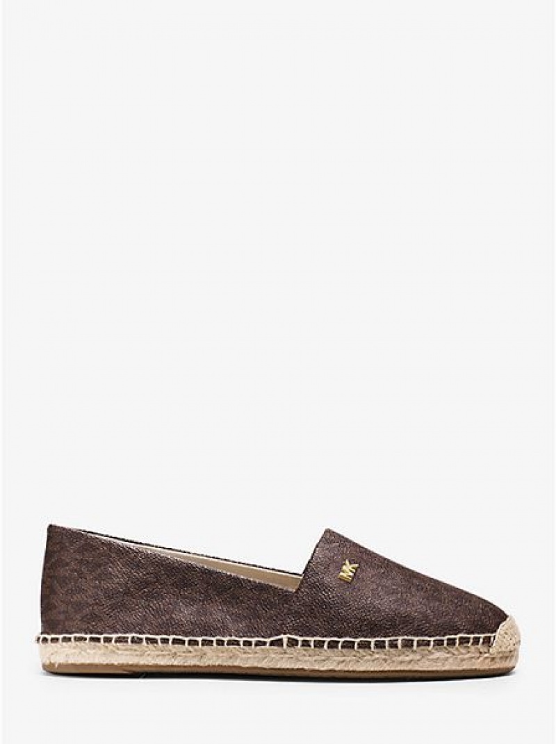 Espadryle Michael Kors Kendrick Logo Slip-on Damskie Brązowe | 193472-ROL