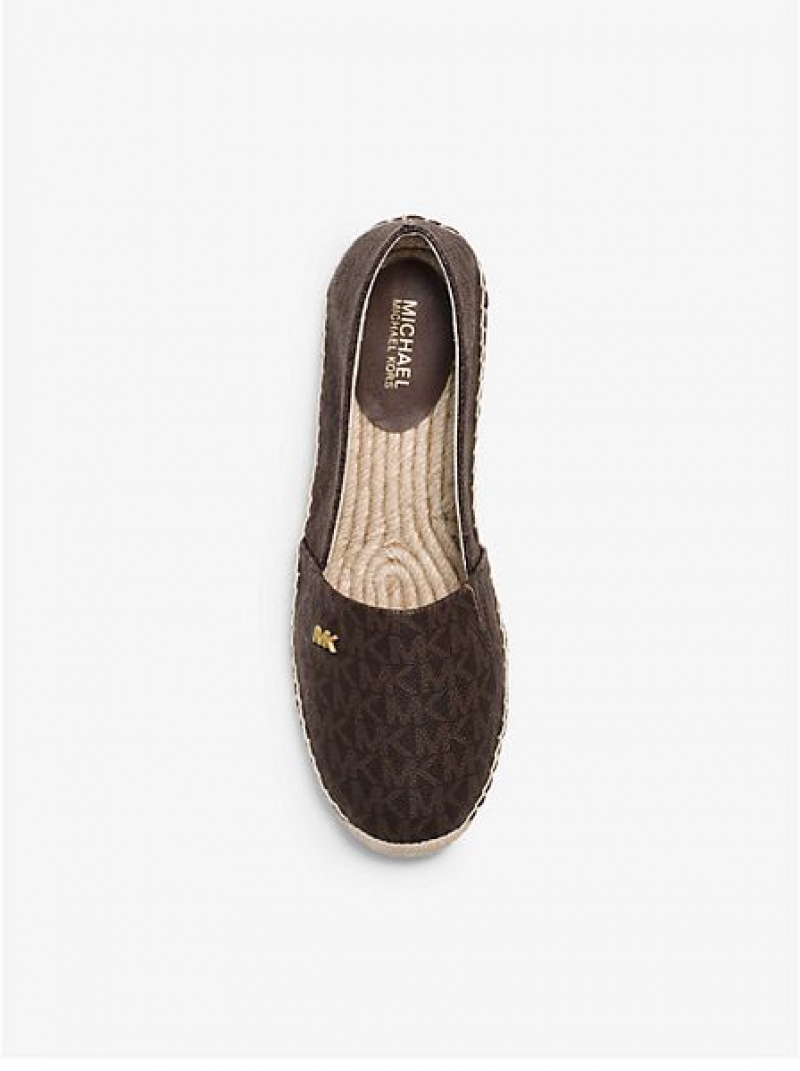 Espadryle Michael Kors Kendrick Logo Slip-on Damskie Brązowe | 193472-ROL