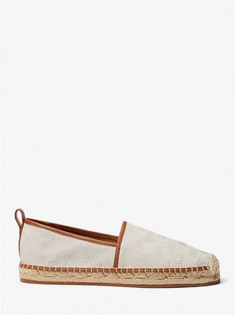 Espadryle Michael Kors Owen Logo Jacquard Męskie Beżowe | 830924-HMG