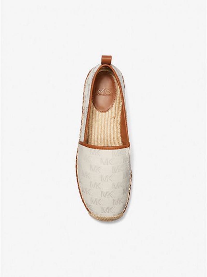 Espadryle Michael Kors Owen Logo Jacquard Męskie Beżowe | 830924-HMG