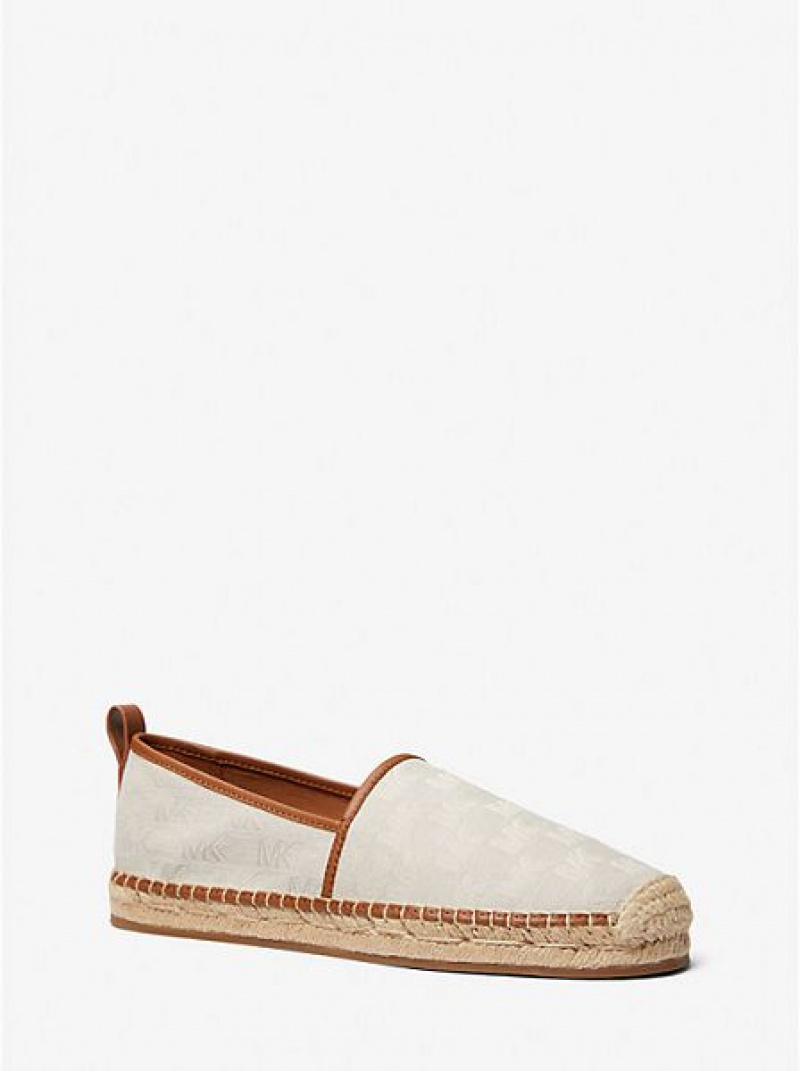 Espadryle Michael Kors Owen Logo Jacquard Męskie Beżowe | 830924-HMG