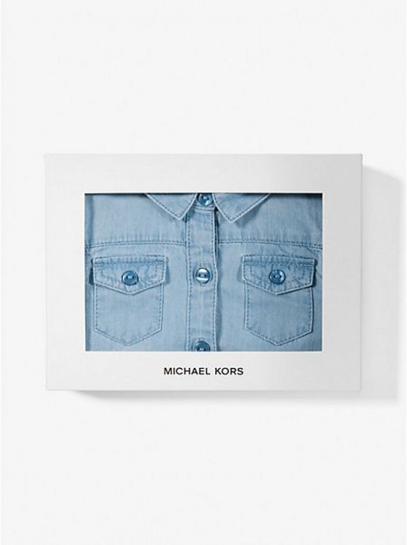 Sukienki Michael Kors Chambray And Bloomer Dziecięce Niebieskie | 489701-VLK