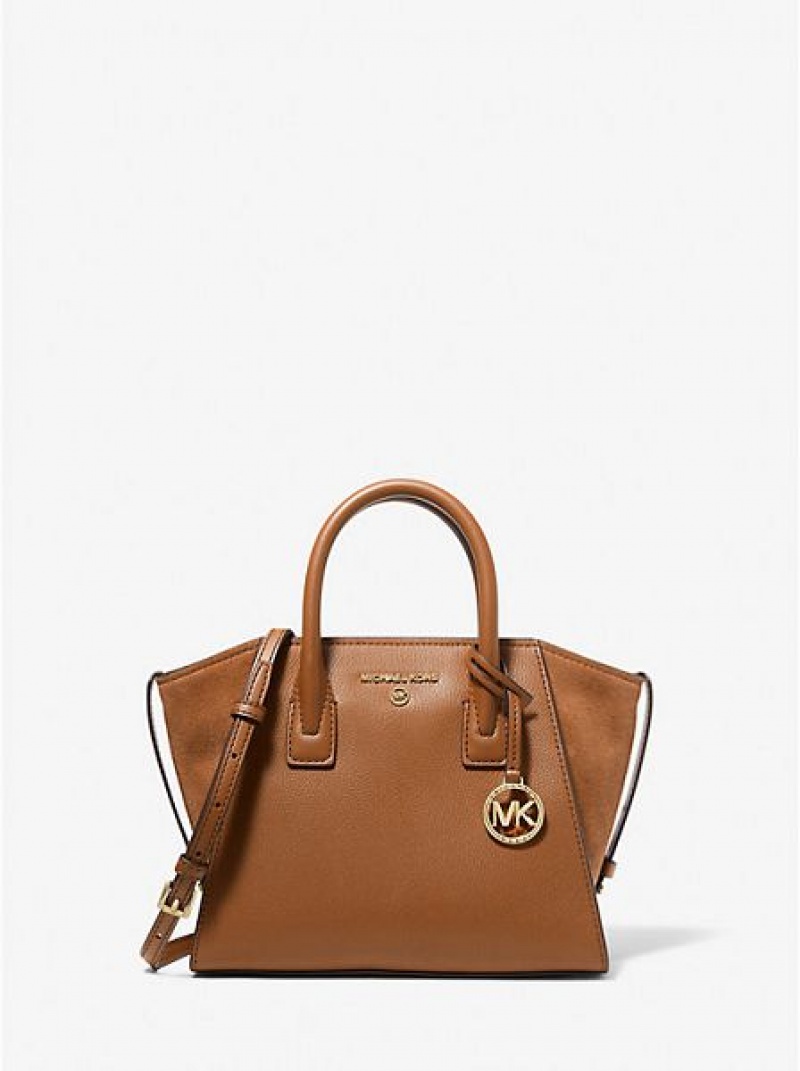 Torba Satchel Michael Kors Avril Small Skórzane Damskie Brązowe | 649172-PMU