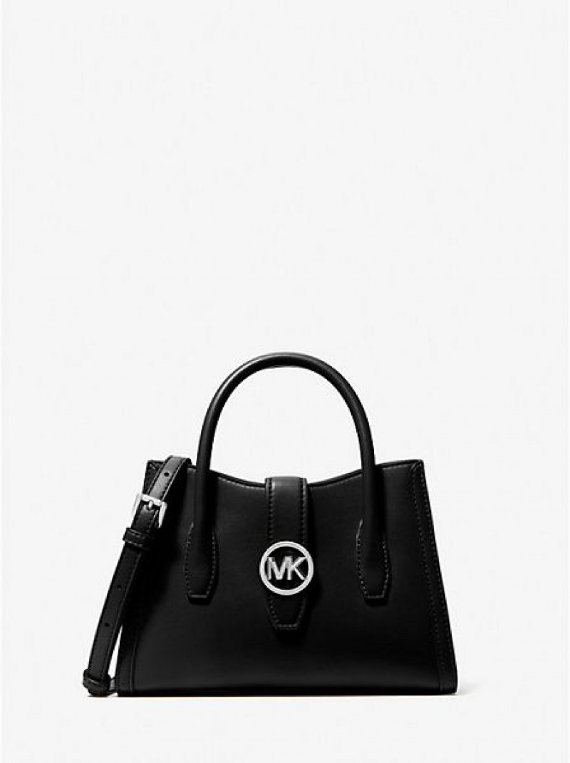 Torba Satchel Michael Kors Gabby Small Faux Skórzane Damskie Czarne | 073845-DES