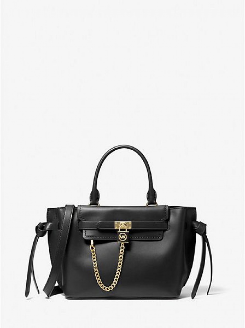 Torba Satchel Michael Kors Hamilton Legacy Small Skórzane Belted Damskie Czarne | 471598-DON