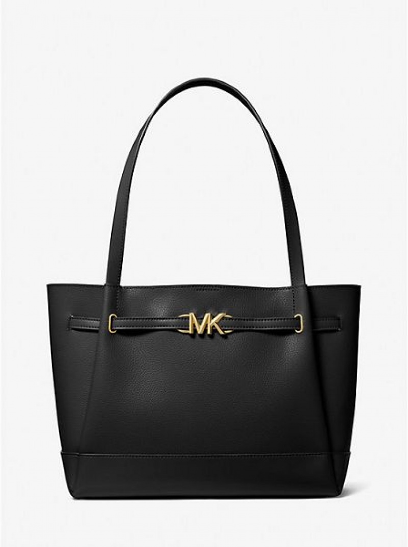 Torby Tote Michael Kors Reed Large Pebbled Skórzane Damskie Czarne | 913742-CQM