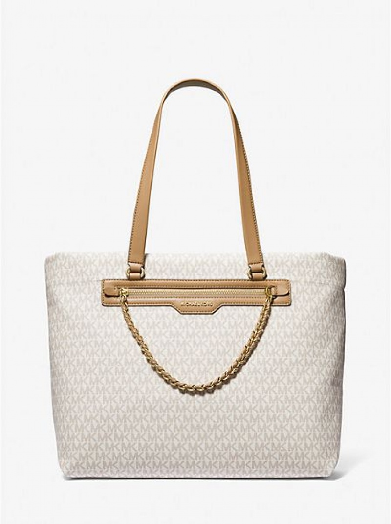 Torby Tote Michael Kors Slater Large Logo Damskie Brązowe | 405721-YOJ