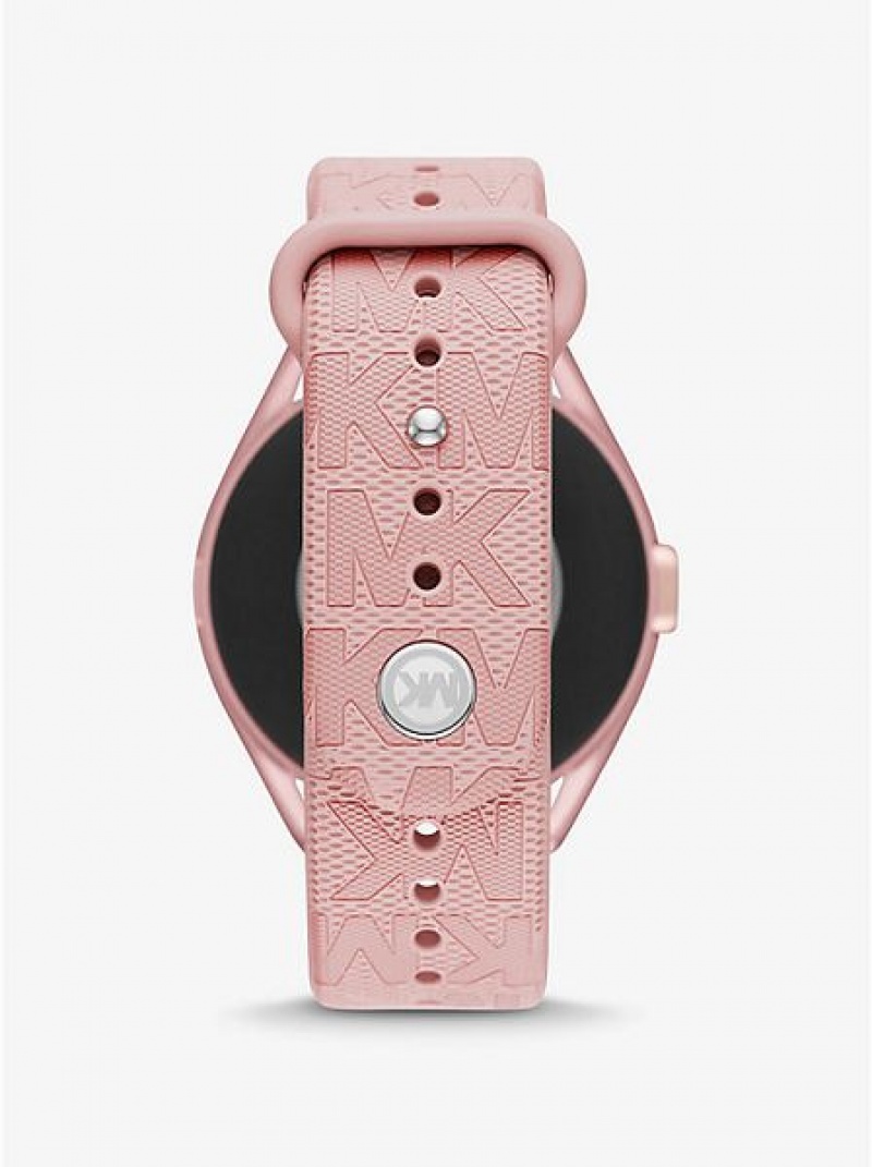 Zegarek Michael Kors Access Gen 5e Mkgo And Logo Rubber Smart Męskie Różowe | 345981-GUM