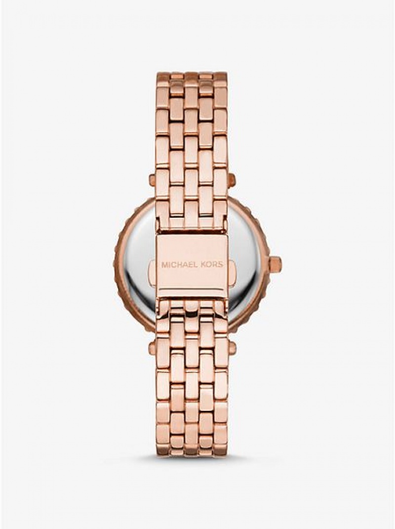 Zegarek Michael Kors Darci Pave Damskie Różowe Złote | 593240-LKD