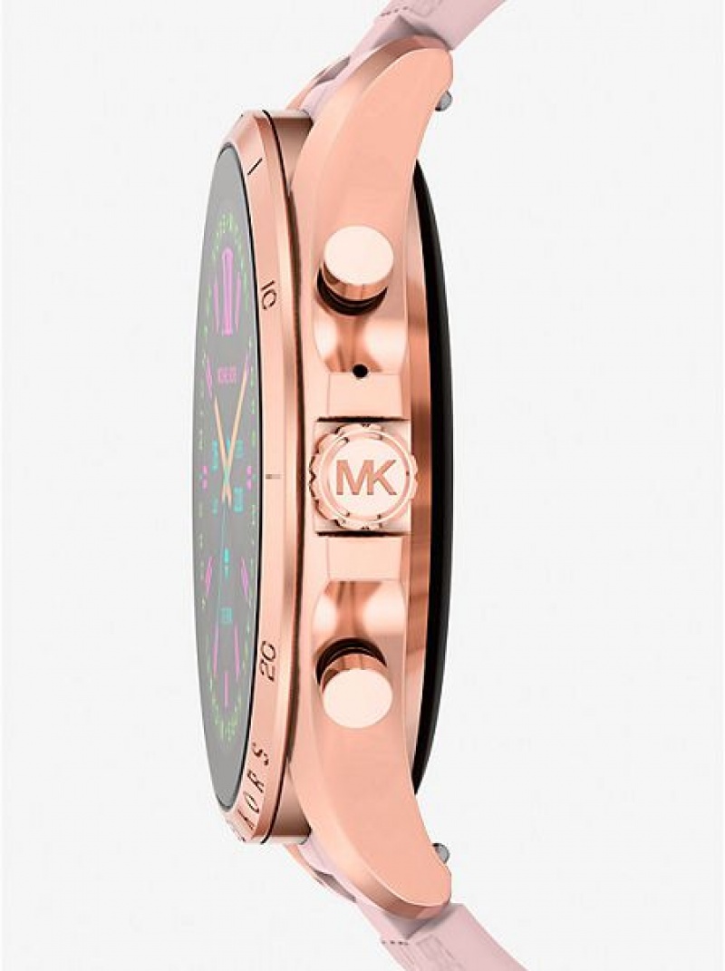 Zegarek Michael Kors Gen 6 Bradshaw And Logo Silikon Smart Damskie Różowe Złote | 874936-SCR