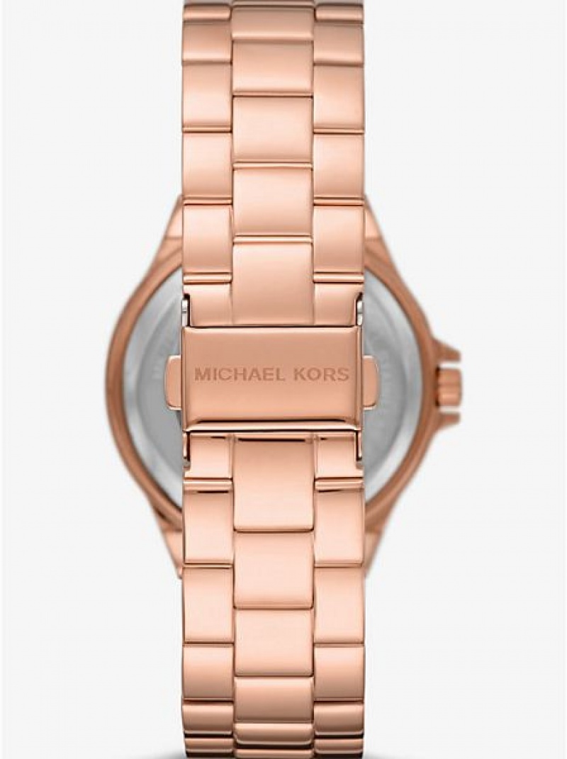 Zegarek Michael Kors Lennox Pave Logo Damskie Różowe Złote | 628091-NRP