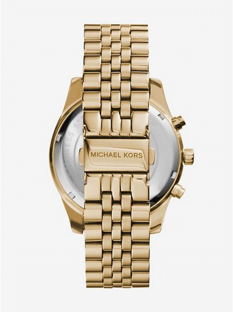 Zegarek Michael Kors Lexington Męskie Złote | 948617-CND