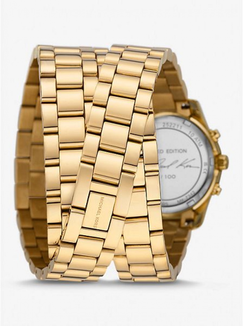 Zegarek Michael Kors Limited-edition Runway 18k Stainless Steel Wrap Damskie Złote | 536071-YFI