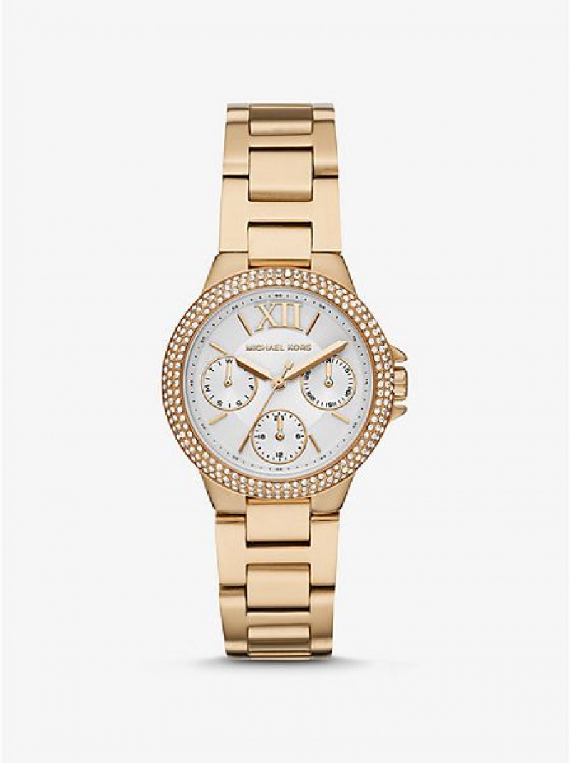 Zegarek Michael Kors Mini Camille Pave Damskie Złote | 826394-XOI