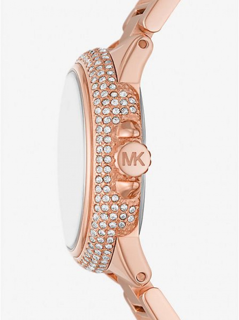 Zegarek Michael Kors Mini Camille Pave Damskie Różowe Złote | 729561-QRK