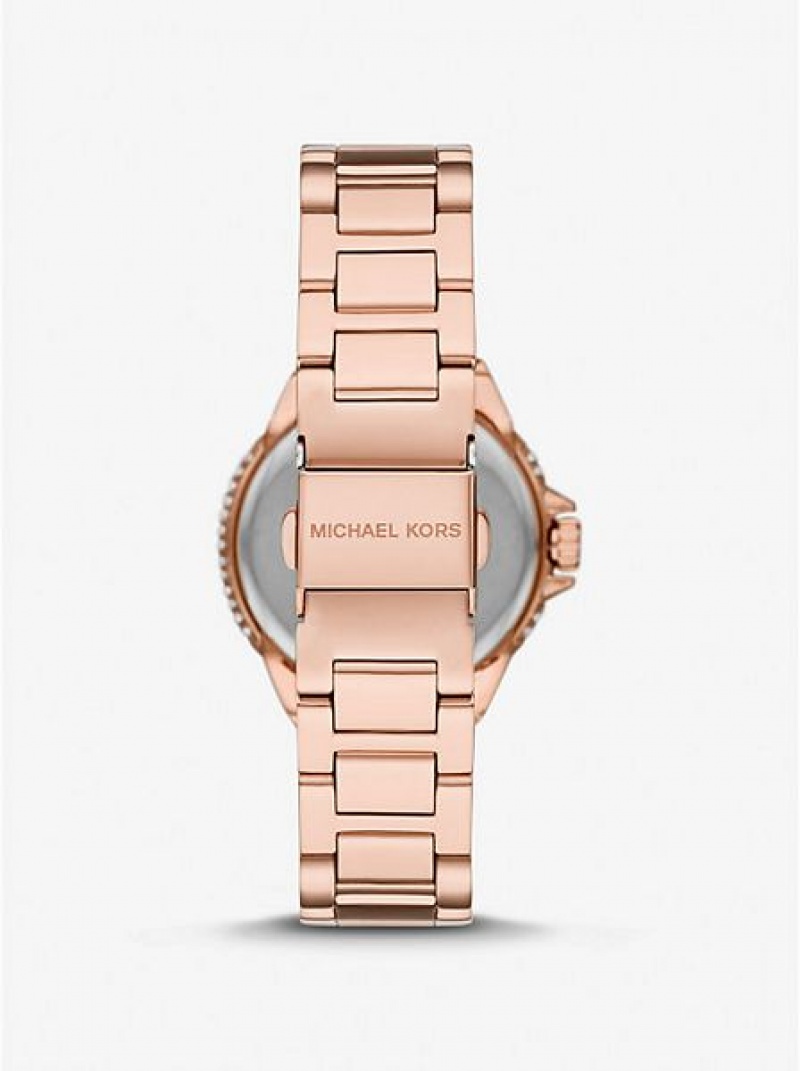 Zegarek Michael Kors Mini Camille Pave Damskie Różowe Złote | 729561-QRK