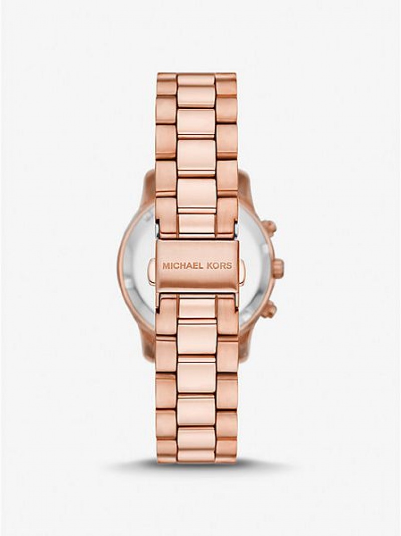 Zegarek Michael Kors Mini Runway Damskie Różowe Złote | 029861-HKI