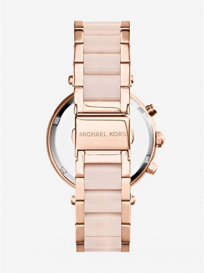 Zegarek Michael Kors Parker Blush Acetate Damskie Różowe Złote | 596034-UAL