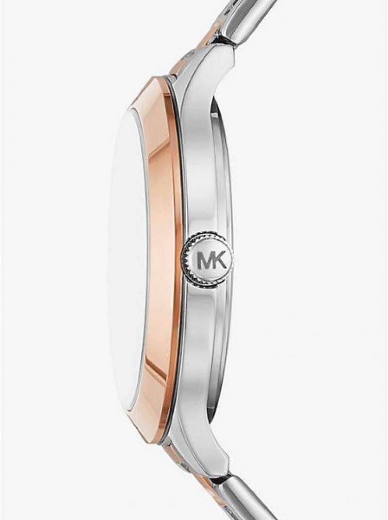 Zegarek Michael Kors Pave And Heart Bracelet Set Damskie Srebrne Różowe | 837052-VQI