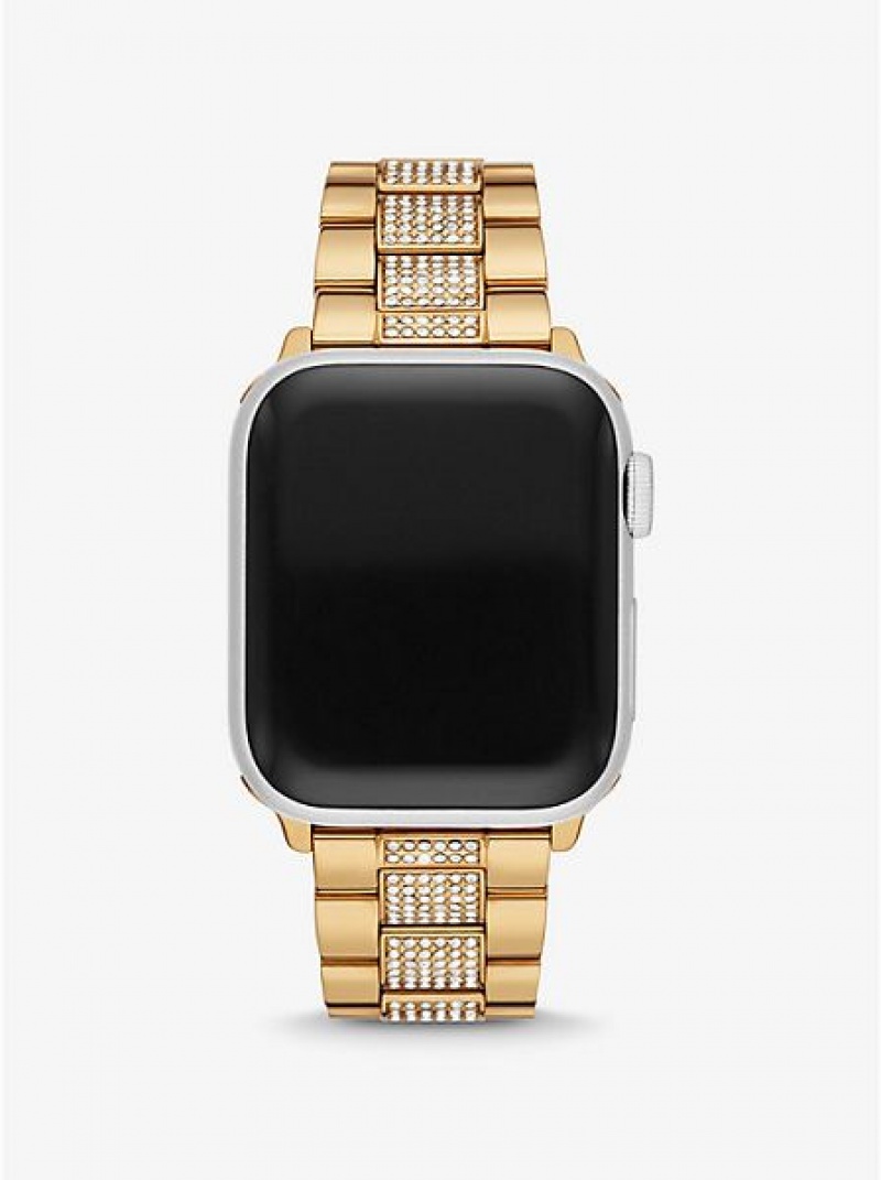 Zegarek Michael Kors Pave Paskiem For Apple Męskie Złote | 934861-WIF