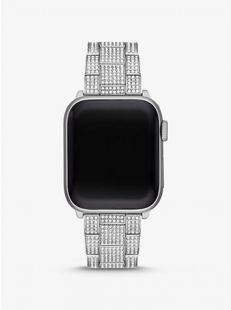 Zegarek Michael Kors Pave Paskiem For Apple Męskie Srebrne | 360794-MPR