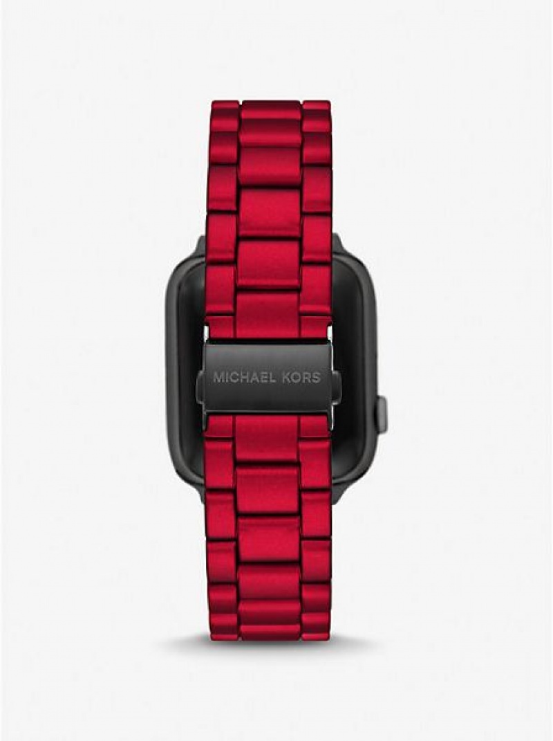 Zegarek Michael Kors Red-coated Stainless Steel Paskiem For Apple Damskie Czerwone | 941260-OUD