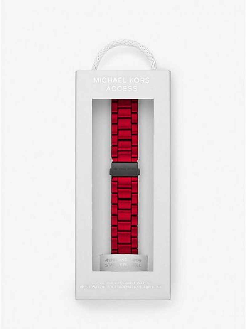 Zegarek Michael Kors Red-coated Stainless Steel Paskiem For Apple Damskie Czerwone | 941260-OUD