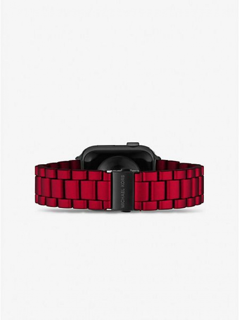 Zegarek Michael Kors Red-coated Stainless Steel Paskiem For Apple Damskie Czerwone | 941260-OUD