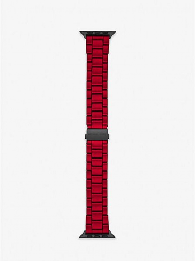 Zegarek Michael Kors Red-coated Stainless Steel Paskiem For Apple Damskie Czerwone | 941260-OUD