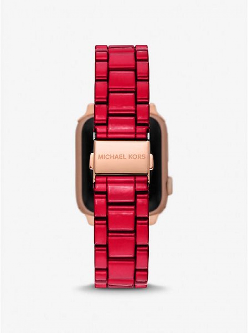 Zegarek Michael Kors Red-coated Stainless Steel Paskiem For Apple Damskie Czerwone | 742083-IOH