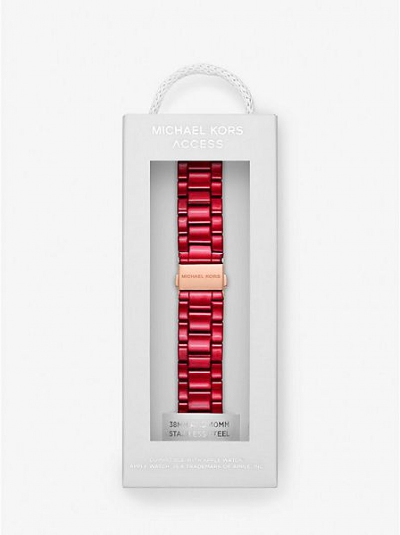 Zegarek Michael Kors Red-coated Stainless Steel Paskiem For Apple Damskie Czerwone | 742083-IOH