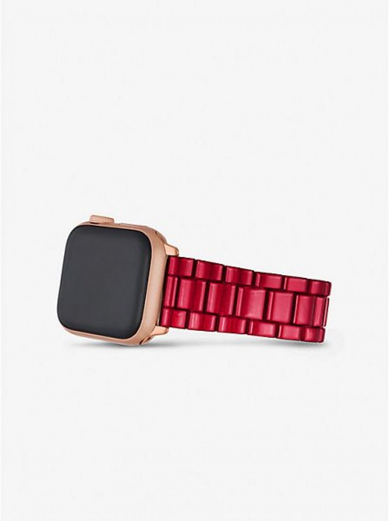 Zegarek Michael Kors Red-coated Stainless Steel Paskiem For Apple Damskie Czerwone | 742083-IOH