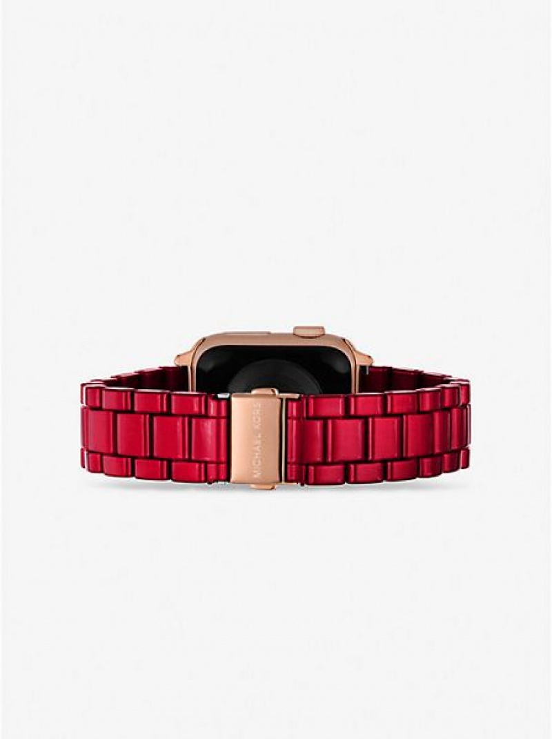 Zegarek Michael Kors Red-coated Stainless Steel Paskiem For Apple Damskie Czerwone | 742083-IOH