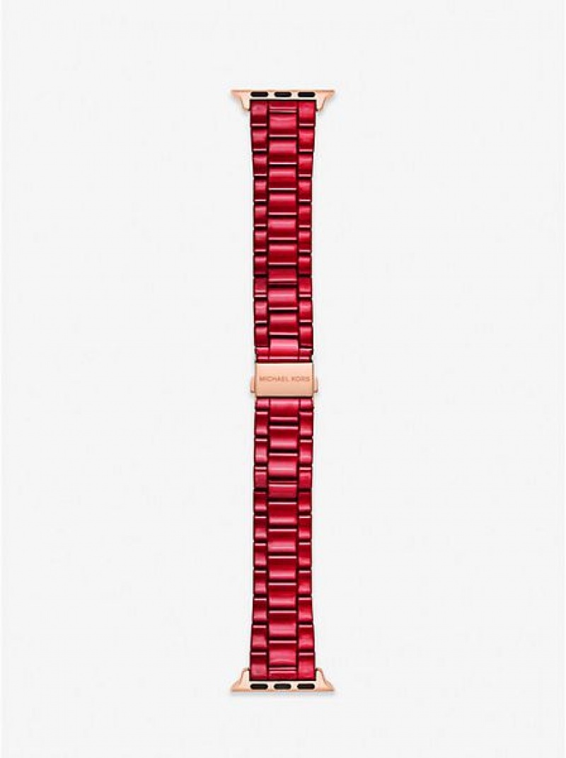 Zegarek Michael Kors Red-coated Stainless Steel Paskiem For Apple Damskie Czerwone | 742083-IOH