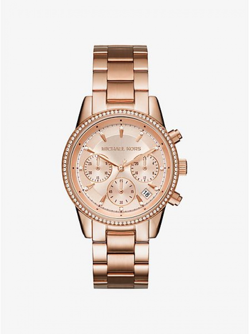 Zegarek Michael Kors Ritz Damskie Różowe Złote | 391506-LHY