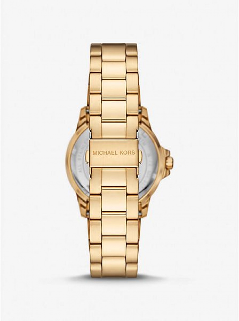 Zegarek Michael Kors Slim Everest Męskie Złote | 835046-MGZ