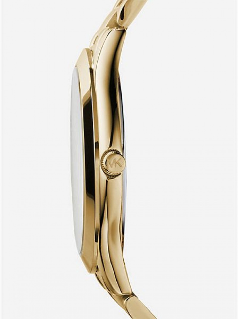 Zegarek Michael Kors Slim Runway Stainless Steel Męskie Złote | 614807-RAI